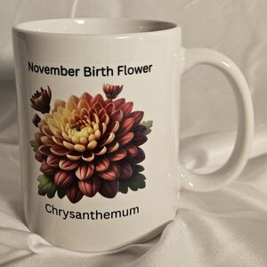 Chrysanthemum Flower Mug - White